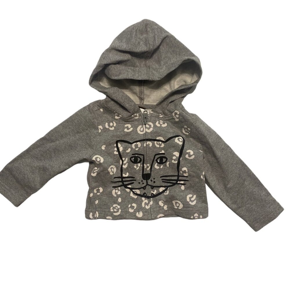 Tea Collection Rad Jag Zip Hoodie Gray Size 6-9 Months